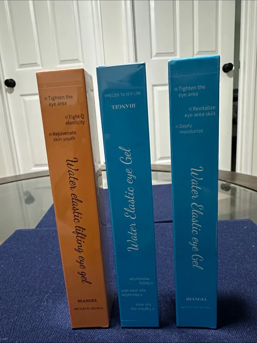Angel Water Elastic Eye Gel Trio — Blue & Orange Packaging